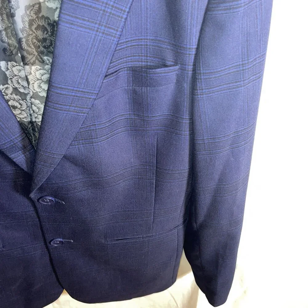 Alberto Cardinali Men’s 2 Piece Suit Size 40L Navy Blue Business Formal City